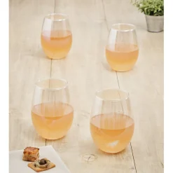 Gifi Gobelet en verre irisé ovale x4