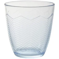 Gifi Gobelet en verre Margaux motifs chevron transparent bleu x6