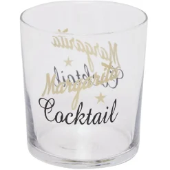 Gifi Gobelet en verre transparent avec inscription 34,5 cl x3