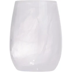 Gifi Aménagement Salle De Bain^Gobelet en verre transparent et blanc Sunflow Ø8,4xH10,7cm