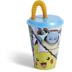 Gifi Gobelet enfant avec paille Pokémon Ø9xH16,3cm