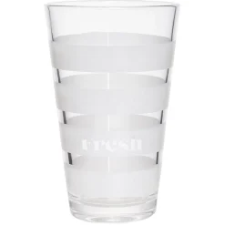 Gifi Gobelet haut verre transparent rayure horizontale blanche 30cl x3