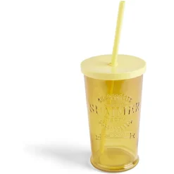 Gifi Gobelet 490ml en verre avec couvercle plastique - 3 coloris