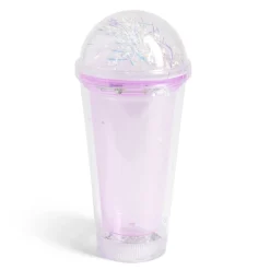 Gifi Gobelet 450ml plastique double paroi à paillettes 2 coloris