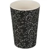 Gifi Gobelet mélaminé noir décor feuille blanche