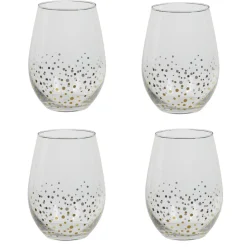 Gifi Gobelet ovales pois doré x4