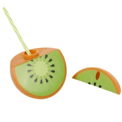 Gifi Gobelet plastique et paille en forme de kiwi