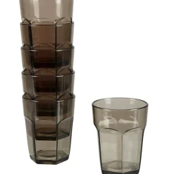 Gifi Gobelet plastique rigide noir transparent x6