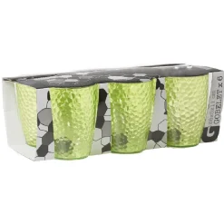 Gifi Gobelet plastique vert martelé x6