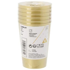 Gifi Gobelet réutilisable doré x6
