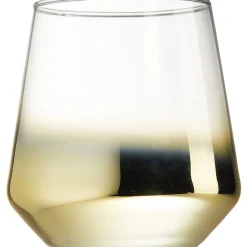 Gifi Gobelet transparent et doré en verre