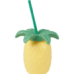 Gifi Gourde plastique et paille ananas