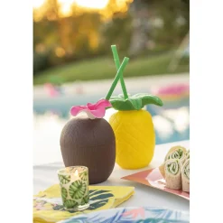 Gifi Gourde plastique et paille noix de coco