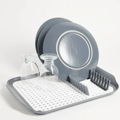 Gifi Égouttoir à vaisselle 30,3x41,5x3,8cm plastique gris et blanc