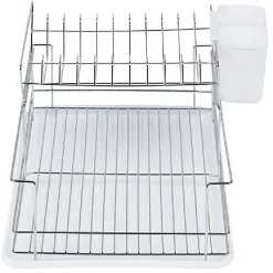 Gifi Égouttoir avec plateau et supports couverts blanc 2 niveaux