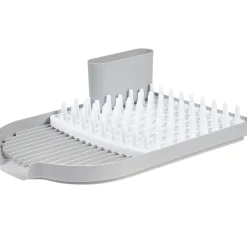 Gifi Égouttoir avec plateau picots et bac à couverts amovible gris et blanc