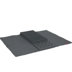 Gifi Égouttoir avec tapis pliable gris foncé 11 rangées 12 picots