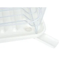 Gifi Égouttoir blanc avec bac de récupération et gouttière d'écoulement