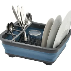 Gifi Égouttoir rétractable gris et bleu