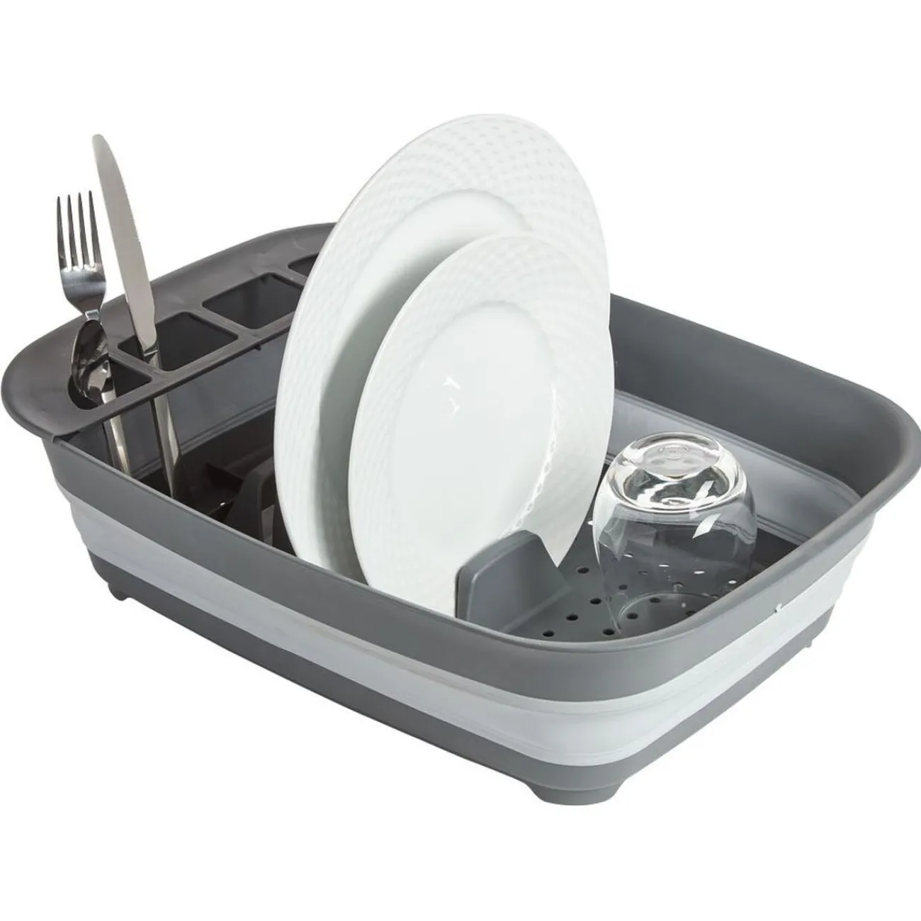 Gifi Égouttoir rétractable plastique gris 45x32,5xH5,5/12cm