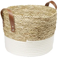 Gifi Rangement|Grande panière tressée en jonc et coton