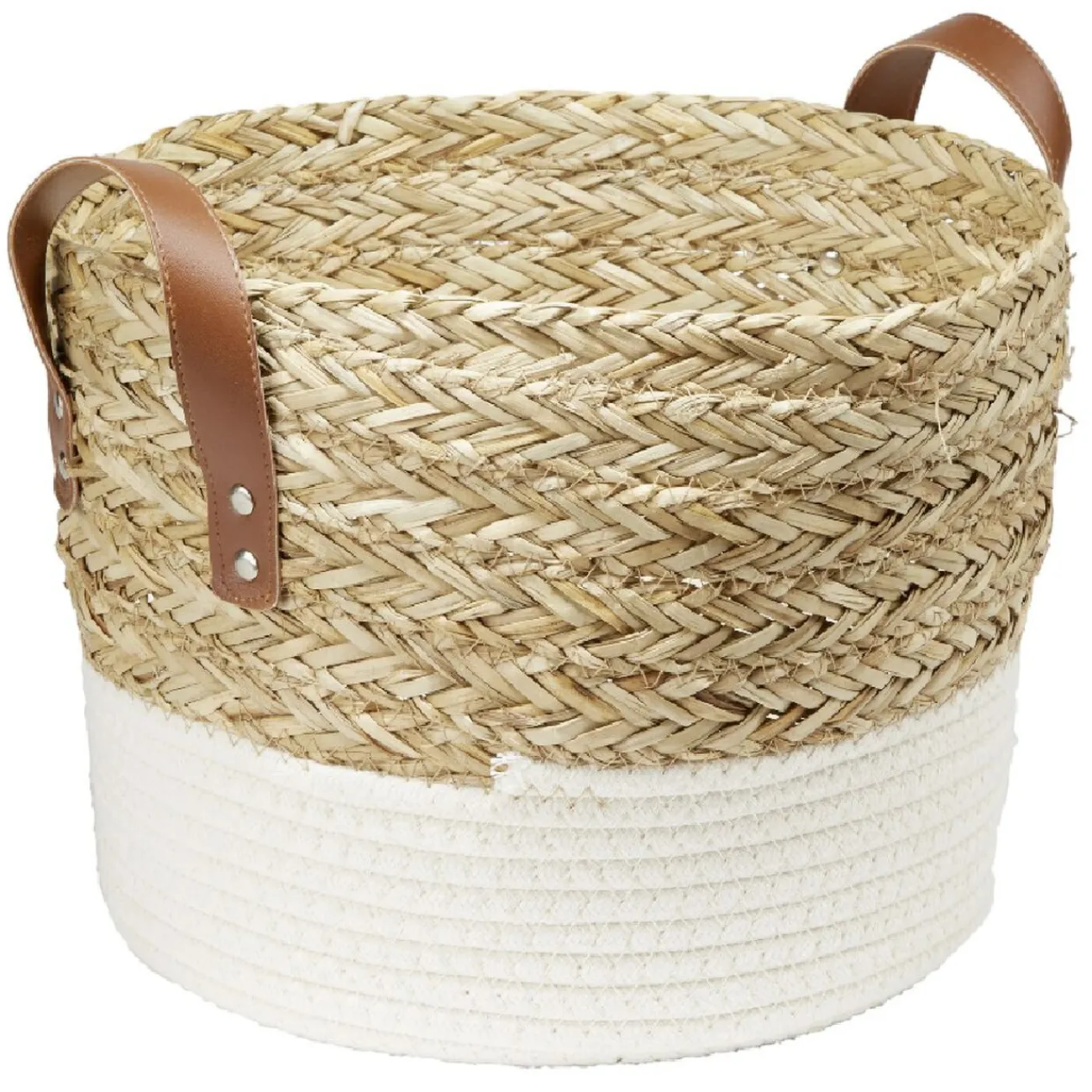 Gifi Rangement|Grande panière tressée en jonc et coton