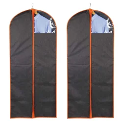 Gifi Rangement|Housse protège vêtement grise et orange x2