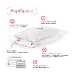 Gifi Rangement|Housse sous vide compactor transparente x5