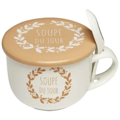 Gifi Jumbo en faïence avec couvercle et cuillère