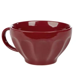 Gifi Jumbo en faïence côtelé 55 cl uni rouge
