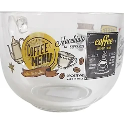 Gifi Jumbo en verre 70 cl transparent motif Menu Café
