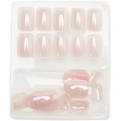 Gifi Beauté^Kit de faux ongles en acrylique rose clair effet miroir