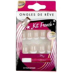 Gifi Beauté^Kit de faux ongles style French manucure