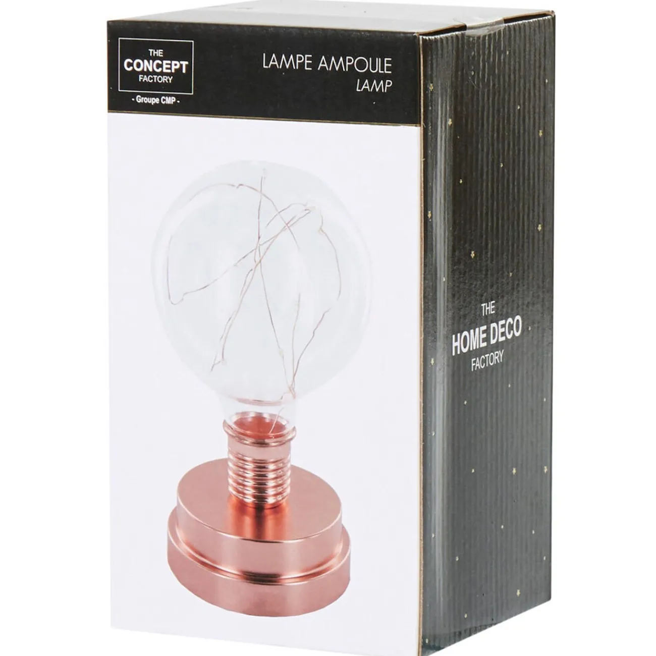 Gifi Ampoule^Lampe ampoule transparent et cuivre