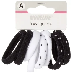 Gifi Beauté^Élastique en mousse noir et blanc x8