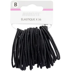 Gifi Beauté^Élastique fin sans métal noir x36