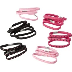 Gifi Beauté^Élastique latex uni imprimé noir rose x20