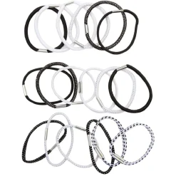 Gifi Beauté^Élastique latex x18 assortis noir et blanc