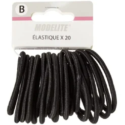 Gifi Beauté^Élastique sans métal noir fil brillant x20