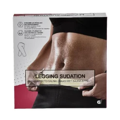 Gifi Bien-Être^Legging de sudation fitness noir et jaune