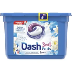 Gifi Entretien Du Linge|Lessive Dash Pods 3 en 1 Fleurs de Lotus et Lys x18