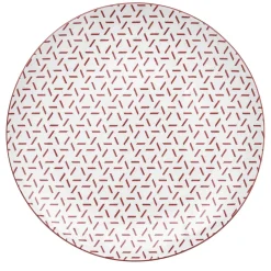 Gifi Lot de 4 assiettes à dessert porcelaine motif trait triangle multicolore Ø19cm