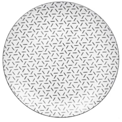 Gifi Lot de 4 assiettes à dessert porcelaine motif trait triangle multicolore Ø19cm