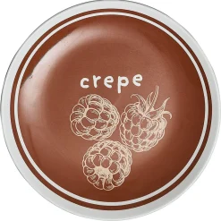 Gifi Lot de 4 assiettes à dessert porcelaine design crêpes