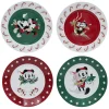 Gifi Lot de 4 assiettes dessert Disney Mickey porcelaine Ø19cm