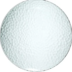 Gifi Lot de 4 assiettes plates rondes en plastique effet martelé