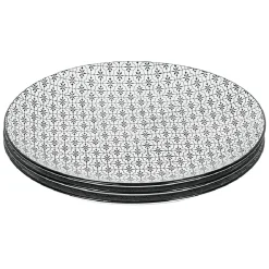 Gifi Lot de 4 assiettes plates motif géométrique en céramique