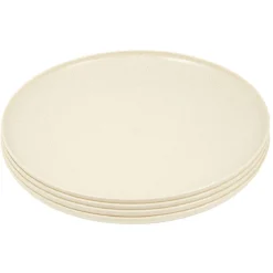 Gifi Lot de 4 assiettes plates beige