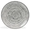Gifi Lot de 4 assiettes plates Ø27cm porcelaine imprimé noir et blanc