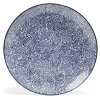 Gifi Lot de 4 assiettes plates Ø27cm porcelaine imprimé bleu et blanc